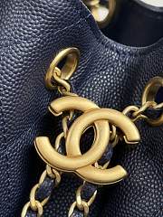 Chanel 25 Small Handbag Navy Blue Calfskin Gold 30x26x14cm - 5