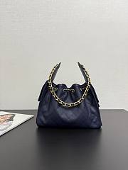 Chanel 25 Small Handbag Navy Blue Calfskin Gold 30x26x14cm - 4
