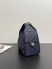 Chanel 25 Small Handbag Navy Blue Calfskin Gold 30x26x14cm - 3