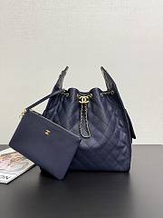Chanel Medium 25C Hobo Bag Navy Blue Caviar Gold 40x30x15cm - 1
