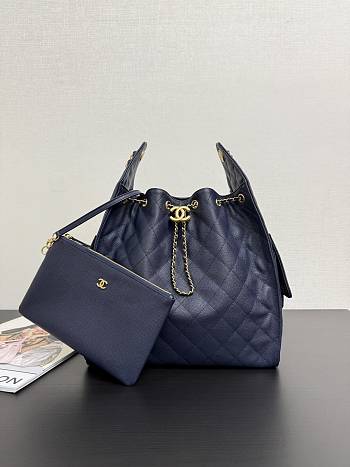 Chanel Medium 25C Hobo Bag Navy Blue Caviar Gold 40x30x15cm