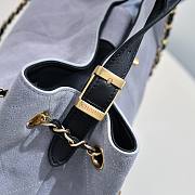 Chanel 25A Hobo Bag Grey Suede Black 35x24x12cm - 6