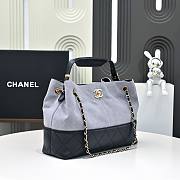 Chanel 25A Hobo Bag Grey Suede Black 35x24x12cm - 3