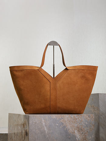 YSL Y Tote in Brown Suede 37x32x22-27cm