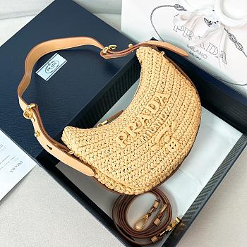 Prada Arqué Crochet Shoulder Bag Natural 22.5x18.5x6cm