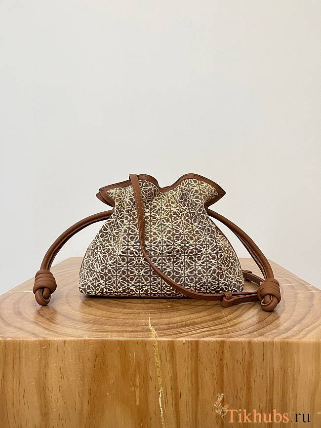Loewe Mini Flamenco Clutch Bag Brown Anagram 23x18x9cm - 1