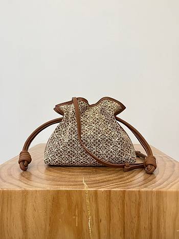 Loewe Mini Flamenco Clutch Bag Brown Anagram 23x18x9cm