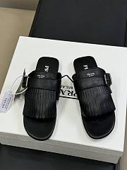 Prada Shuffle Leather Thong Black Sandals - 3