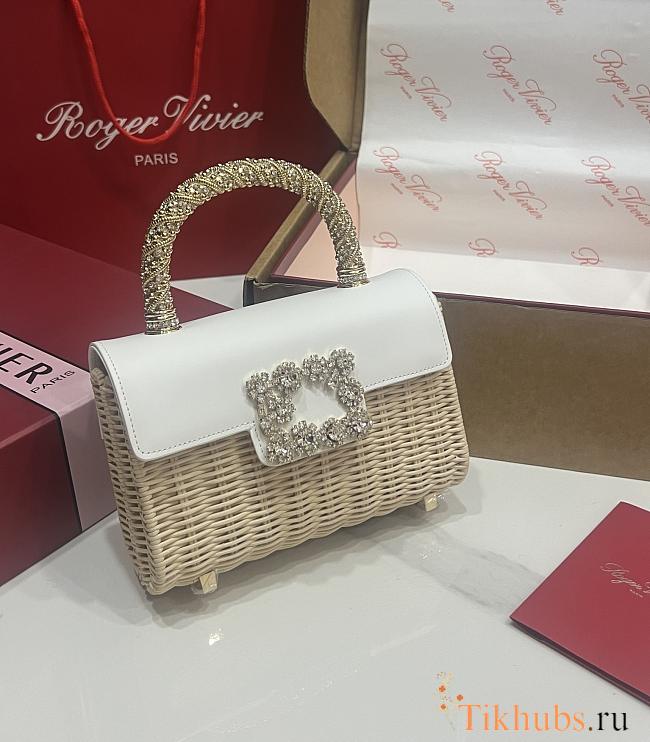Roger Vivier Mini Jewel Efflorescence Bag Rattan 19x12x6cm - 1