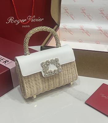 Roger Vivier Mini Jewel Efflorescence Bag Rattan 19x12x6cm