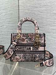 Dior Lucky Small Lady D-Lite Bag Pink Flowers Calendar 24x11x20cm - 1