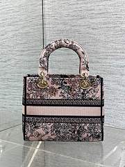 Dior Lucky Small Lady D-Lite Bag Pink Flowers Calendar 24x11x20cm - 3