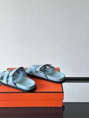 Hermes Chypre Blue Suede Sandal  - 3