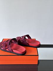 Hermes Chypre Red Suede Sandal - 5