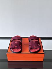 Hermes Chypre Red Suede Sandal - 4