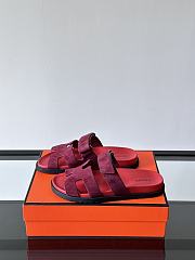 Hermes Chypre Red Suede Sandal - 3