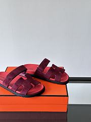 Hermes Chypre Red Suede Sandal - 2