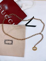 Gucci Chain Belt With Interlocking G Charm In Gold - 1