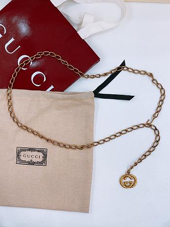 Gucci Chain Belt With Interlocking G Charm In Gold