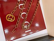 Gucci Chain Belt With Interlocking G Charm In Gold - 4