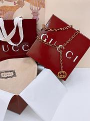 Gucci Chain Belt With Interlocking G Charm In Gold - 3