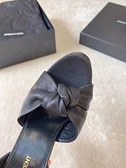 YSL Bianca Leather Platform Black Sandals 120mm - 5