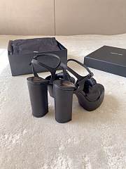 YSL Bianca Leather Platform Black Sandals 120mm - 4