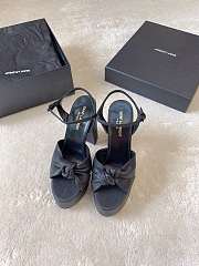 YSL Bianca Leather Platform Black Sandals 120mm - 3