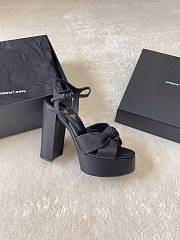 YSL Bianca Leather Platform Black Sandals 120mm - 2