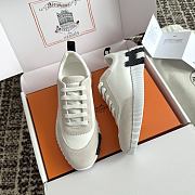 Hermes White Leather Bouncing Sneaker - 4