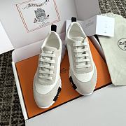 Hermes White Leather Bouncing Sneaker - 3