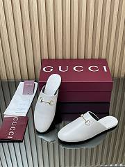 Gucci Horsebit White Slides - 1