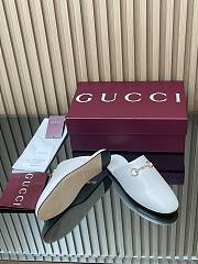 Gucci Horsebit White Slides - 5