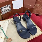 Loro Piana Flora Navy Blue Sandal 4cm - 1