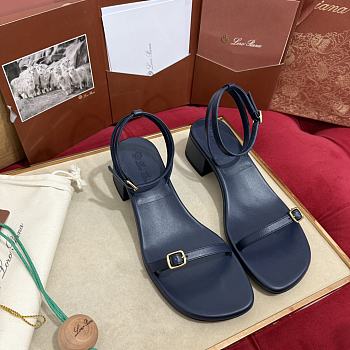 Loro Piana Flora Navy Blue Sandal 4cm