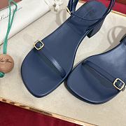 Loro Piana Flora Navy Blue Sandal 4cm - 4
