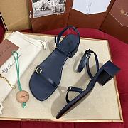Loro Piana Flora Navy Blue Sandal 4cm - 3