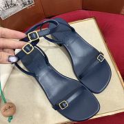 Loro Piana Flora Navy Blue Sandal 4cm - 2