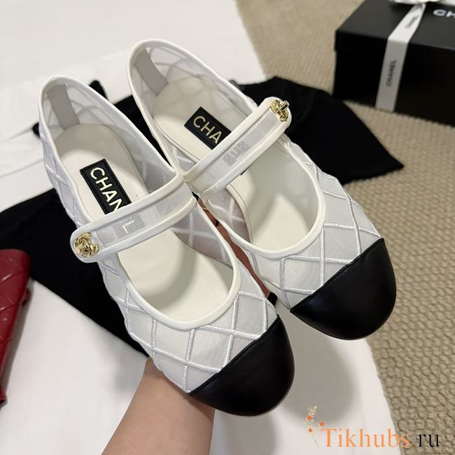 Chanel Coco Beach Mary Janes White Flat  - 1