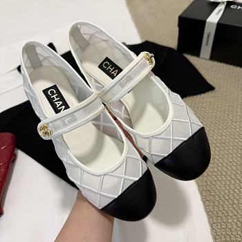 Chanel Coco Beach Mary Janes White Flat 