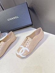 Chanel Lace-up Beige Flats - 4