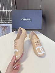 Chanel Lace-up Beige Flats - 3