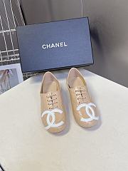 Chanel Lace-up Beige Flats - 2