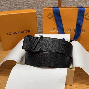 Louis Vuitton LV Black Calfskin Belt 4cm
