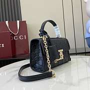 Gucci Small Padlock Top Handle Bag Black 20x13.5x8cm - 6