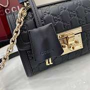 Gucci Small Padlock Top Handle Bag Black 20x13.5x8cm - 2