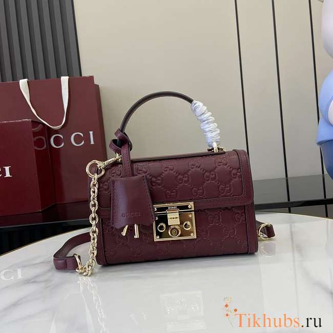 Gucci Small Padlock Top Handle Bag Red 20x13.5x8cm - 1