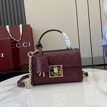 Gucci Small Padlock Top Handle Bag Red 20x13.5x8cm