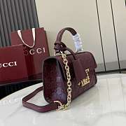 Gucci Small Padlock Top Handle Bag Red 20x13.5x8cm - 5