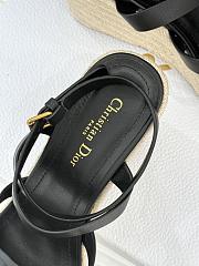 Dior D-Club Wedge Sandal Black Calfskin 9.5cm - 5
